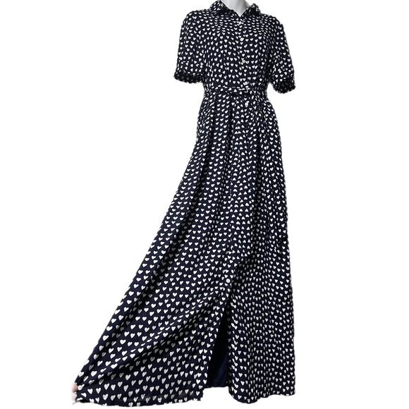 NWOT Draper James Sweet Heart Print Belted Button Down Maxi Dress 6 PP Sample - Picture 5 of 16